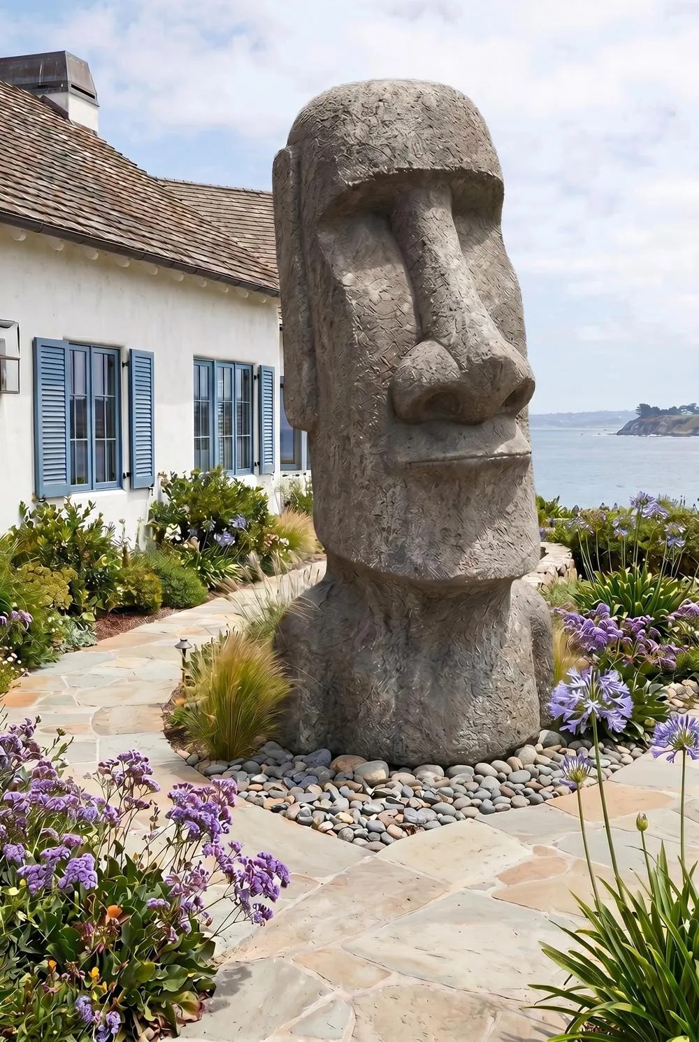 Easter Island Ahu Akivi Moai Monolith Statue: Giant