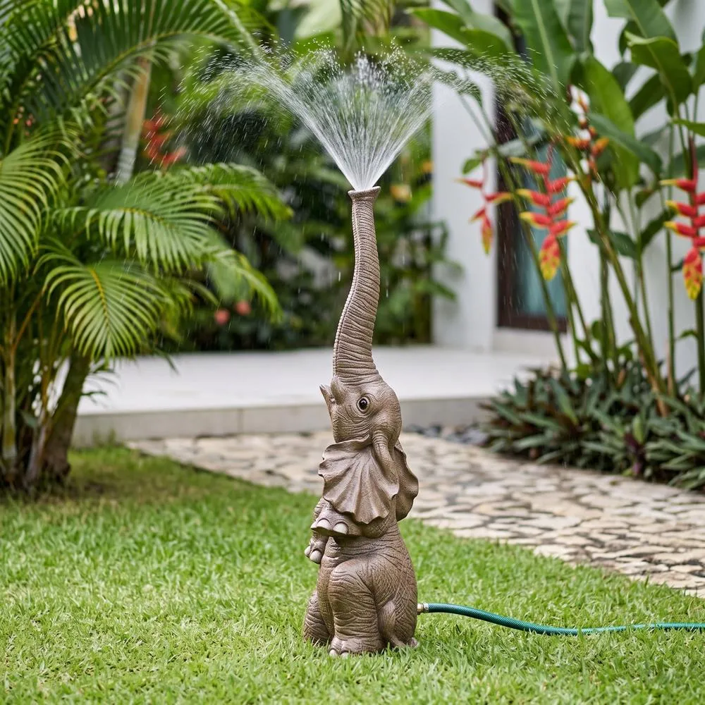 Tiny the Elephant Lawn Sculpture and Garden Sprinkler