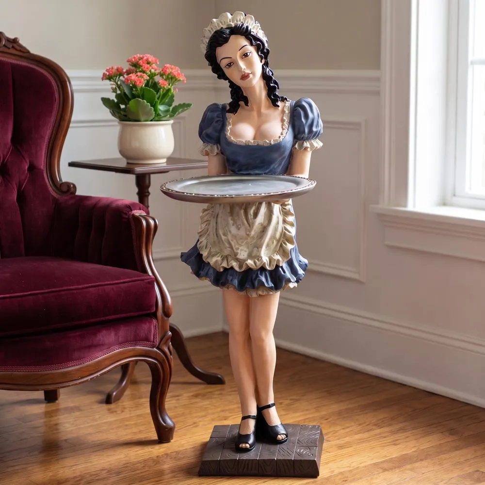 Genevieve the Buxom French Maid Sculptural Pedestal Table