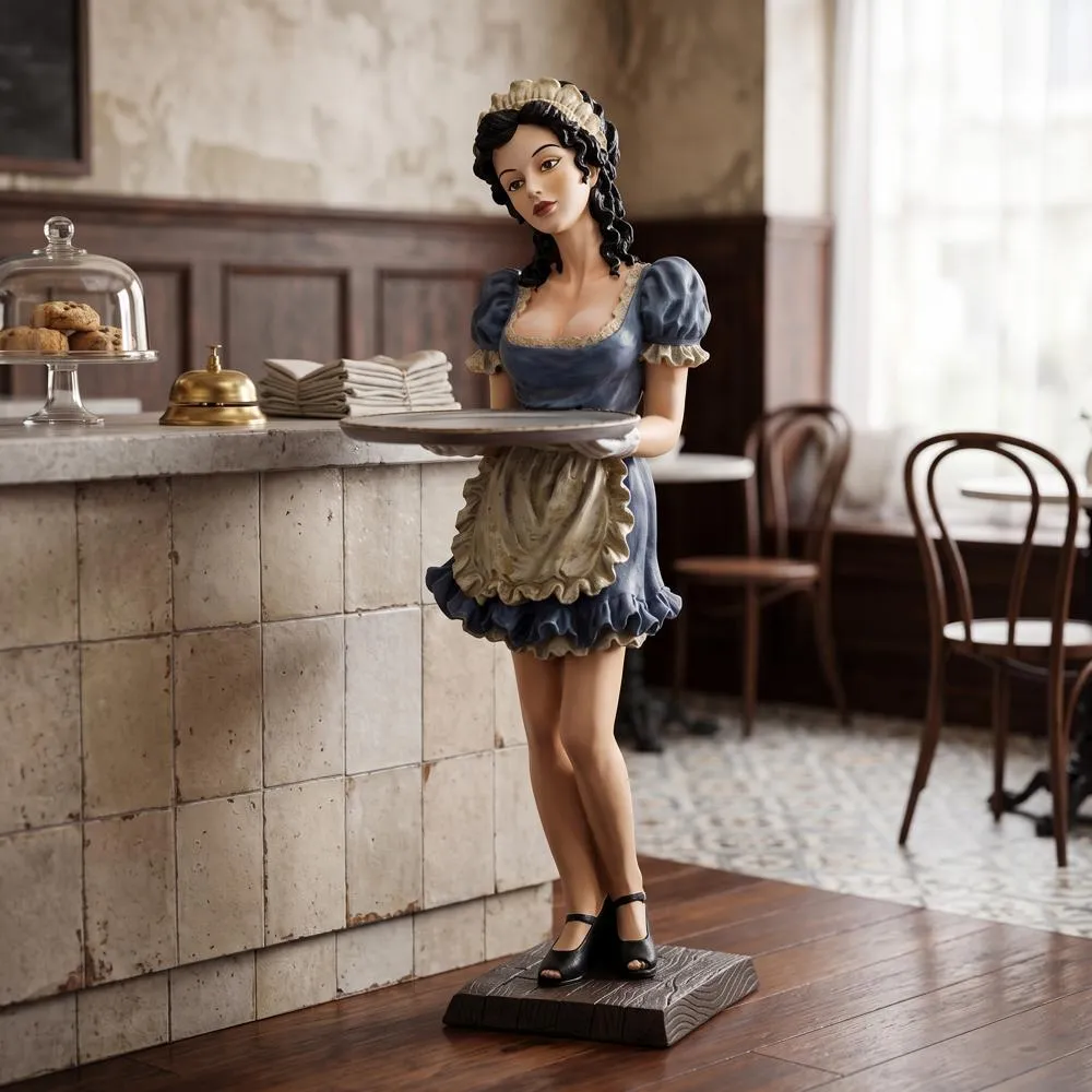 Genevieve the Buxom French Maid Sculptural Pedestal Table