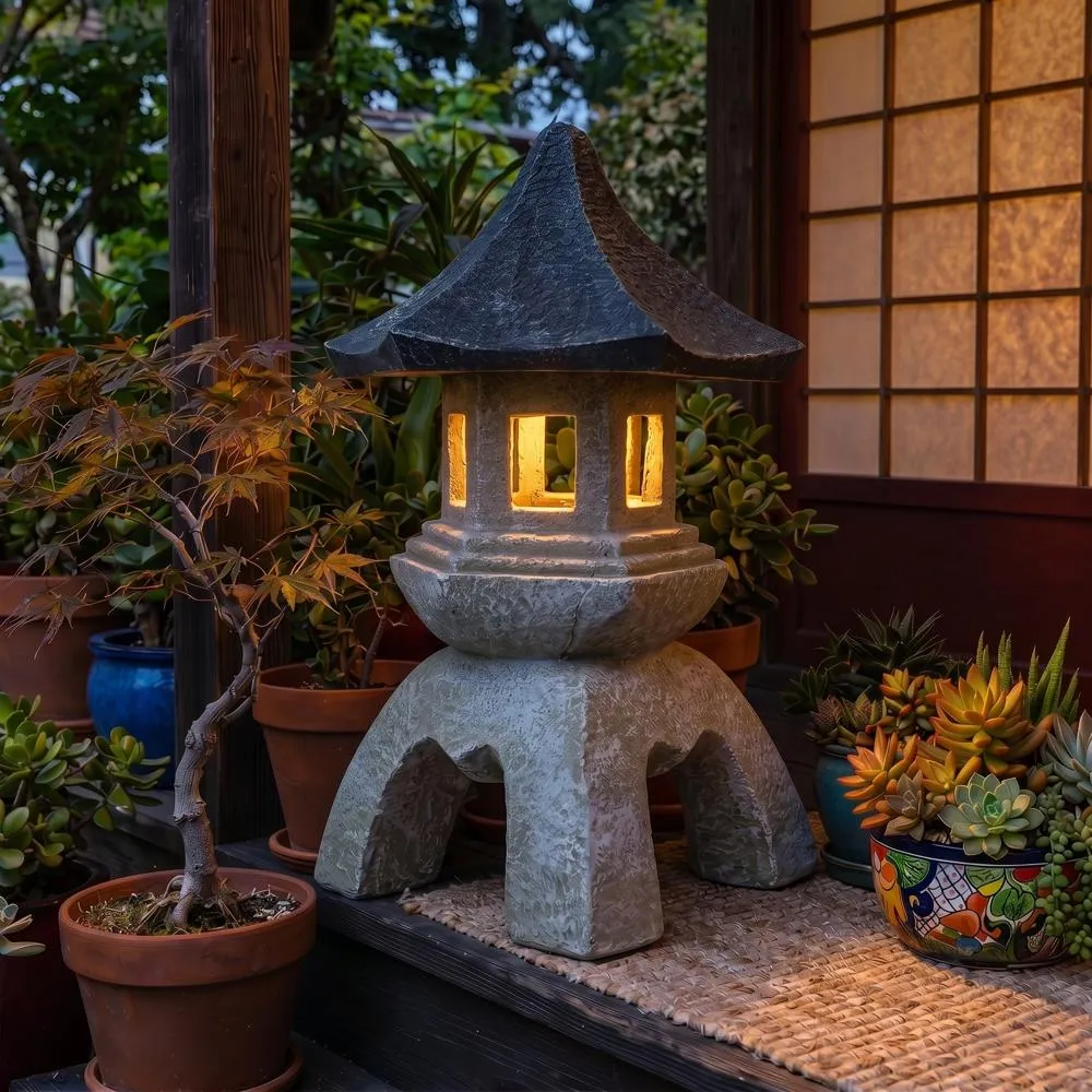 Asian Temple Pagoda Lantern Statue: Large