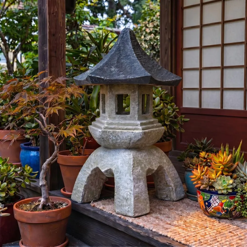 Asian Temple Pagoda Lantern Statue: Large