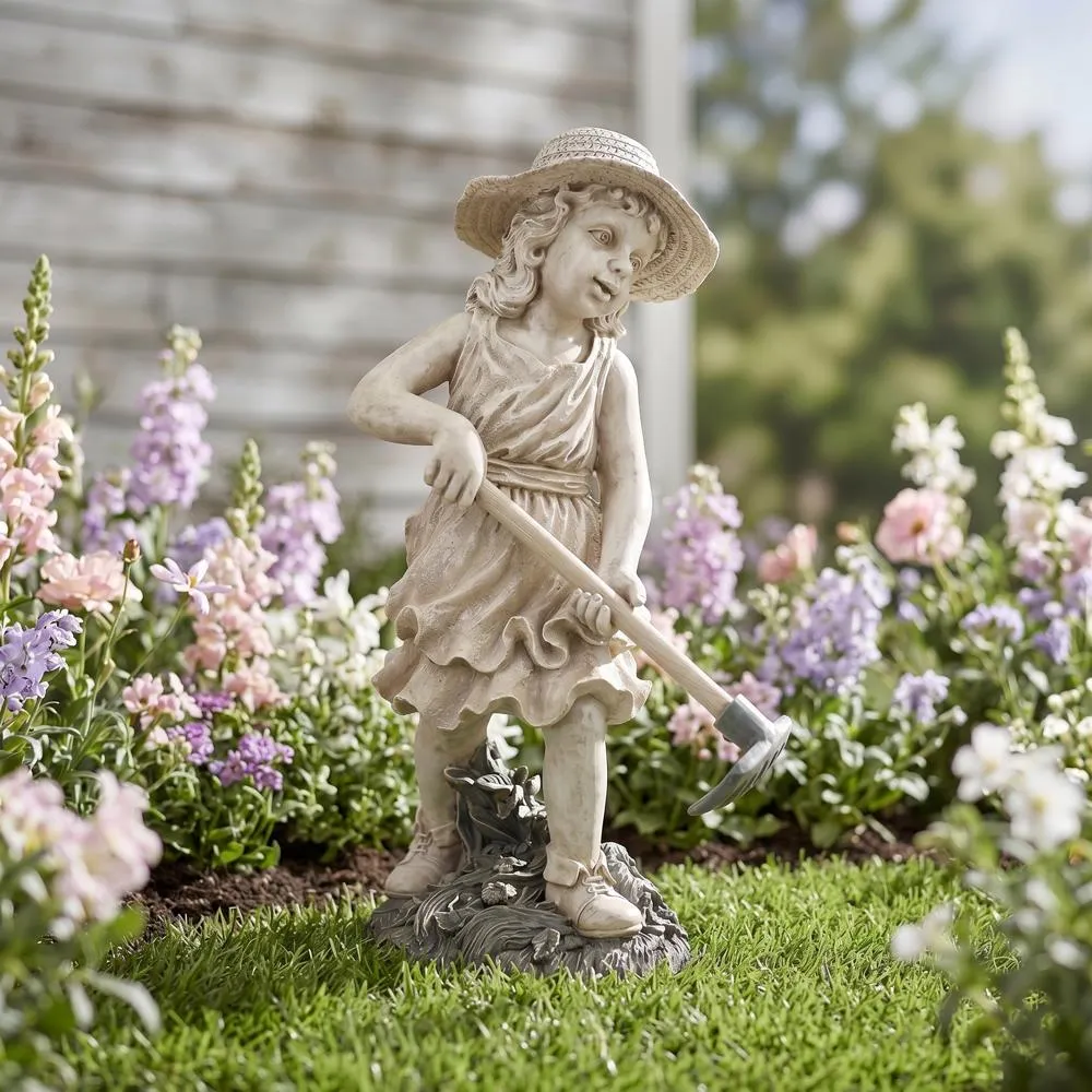 Young Gardener Girl Statue: Rebecca Large
