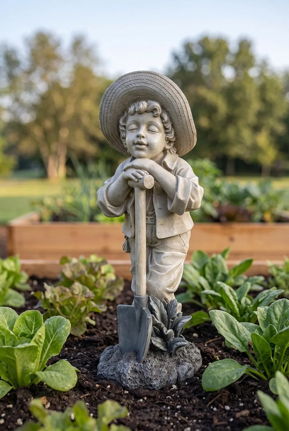 Young Gardener Boy Statue: Samuel Large