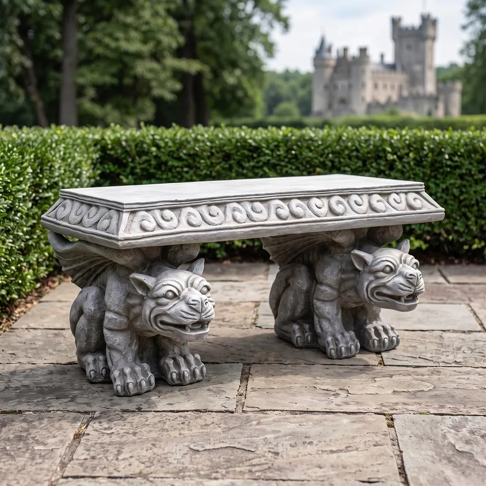 Blair Castle Sculptural Gargoyle Bench