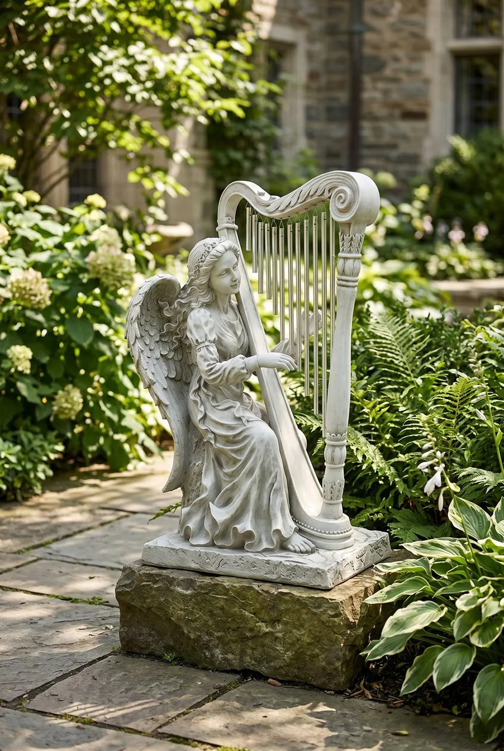 Music from Heaven Angel Statue: Large