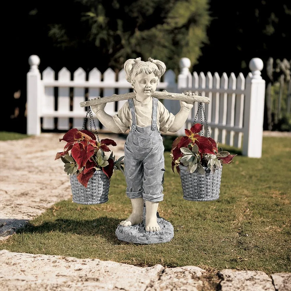 Flowers for Felicity Little Girl Garden Statue: Medium