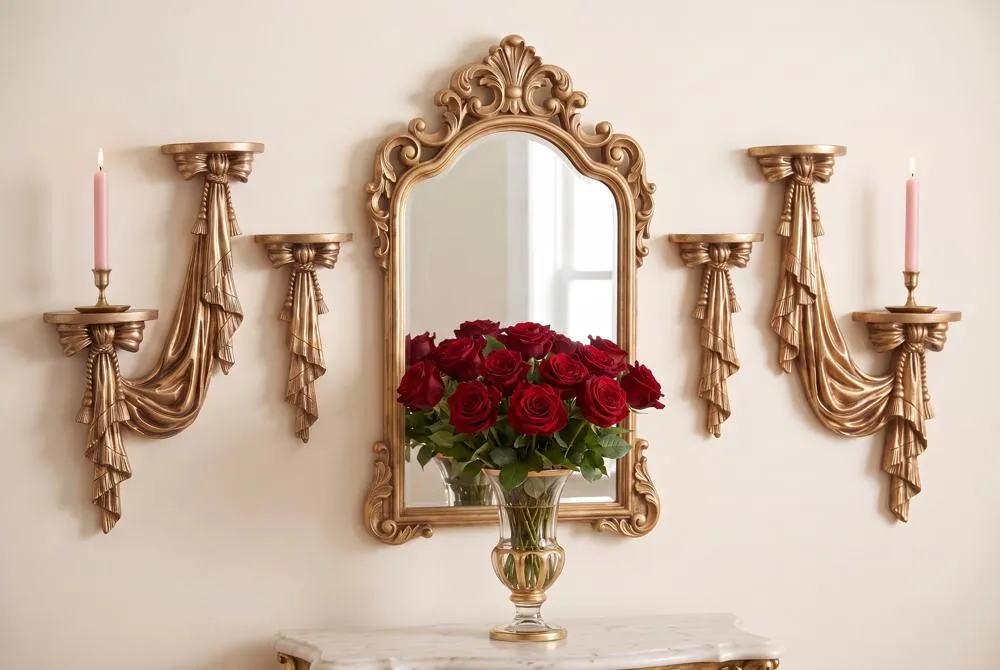 Saint Louis Draped Sculptural Wall Accent Shelf Set
