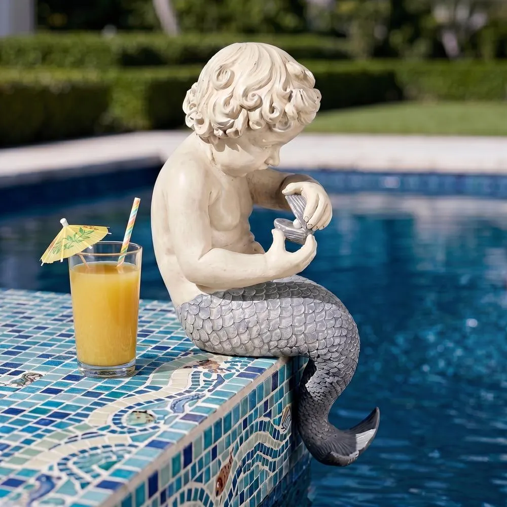 The Ocean's Little Treasures Merboy Statue