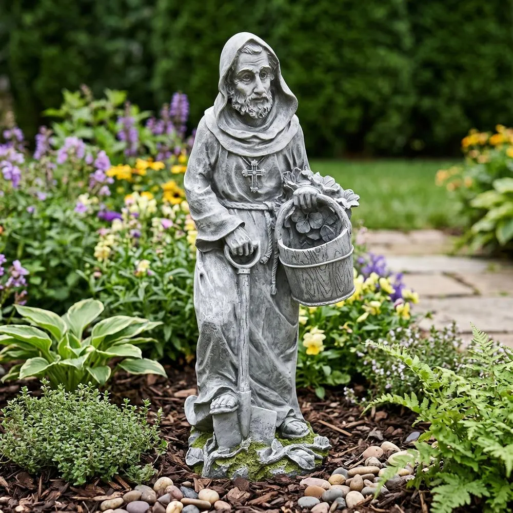 St. Fiacre the Gardener's Patron Saint Statue: Large