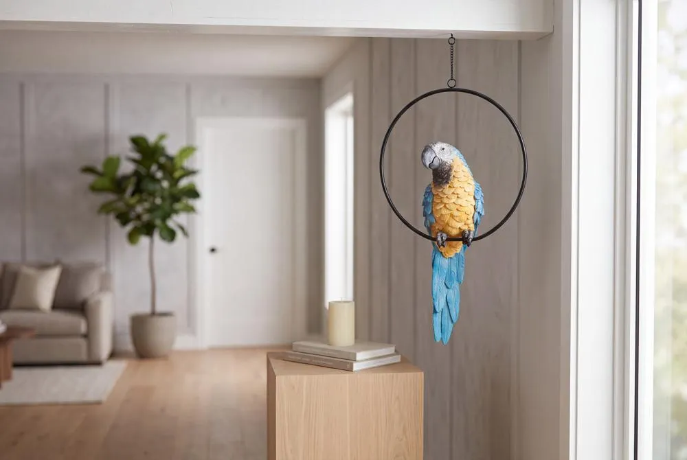 Polly in Paradise Parrot on Ring Perch: Large