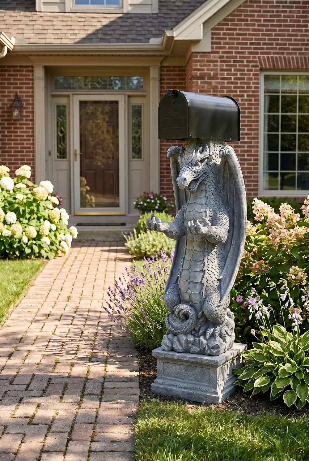 Zippy the Dragon Mailbox Post Sleeve Statue