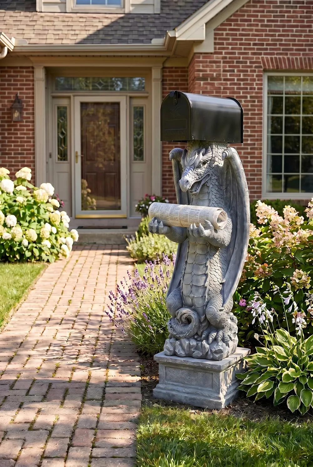 Zippy the Dragon Mailbox Post Sleeve Statue