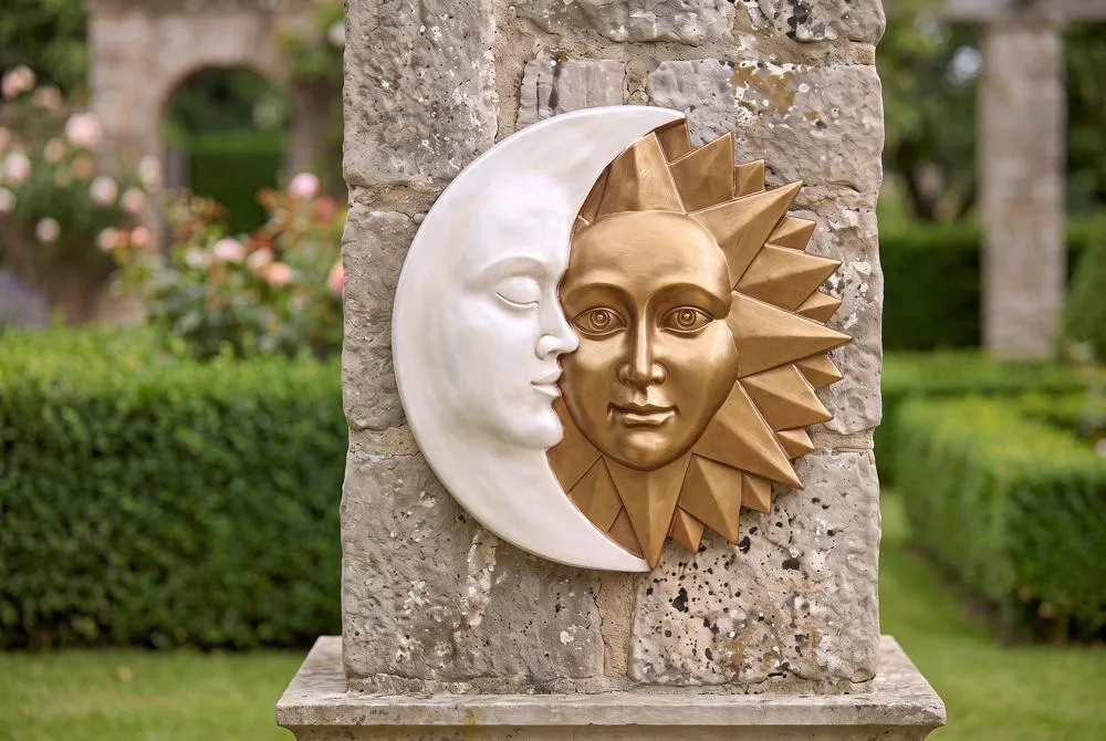 Celestial Harmony Sun and Moon Wall Sculpture