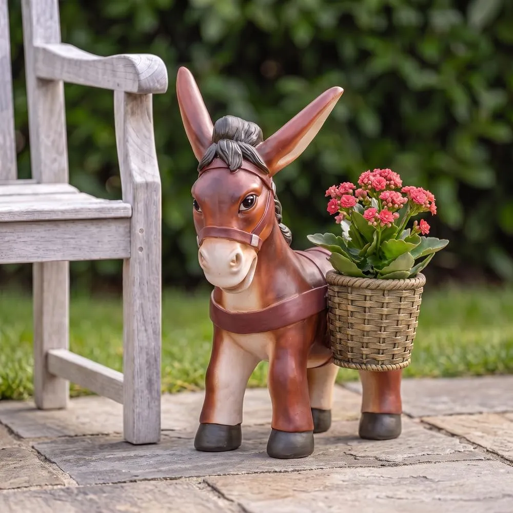 Pancho the Burro Donkey Planter Statue