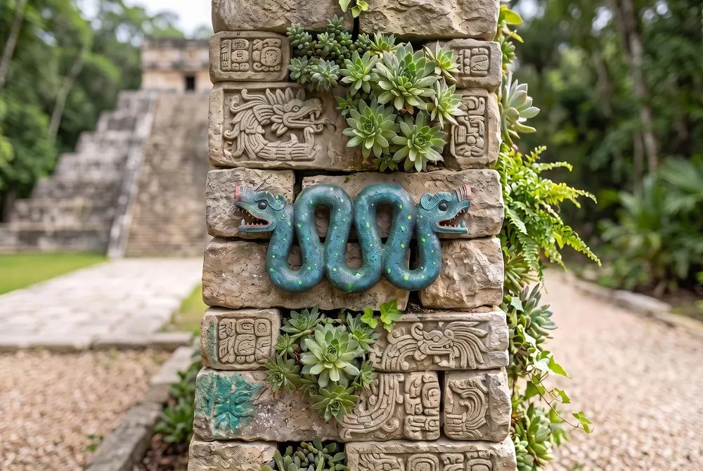 Aztec Double-Headed Serpent Wall Sculpture
