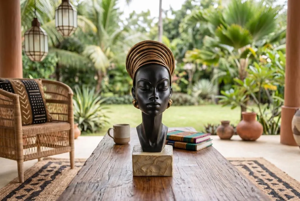 Nubian Kandake African Queen Sculptural Bust: Each