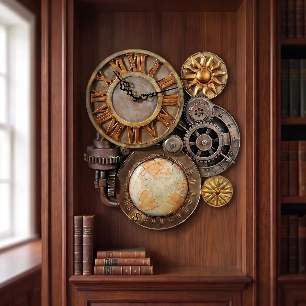 Gears of Time Sculptural Wall Clock: Medium
