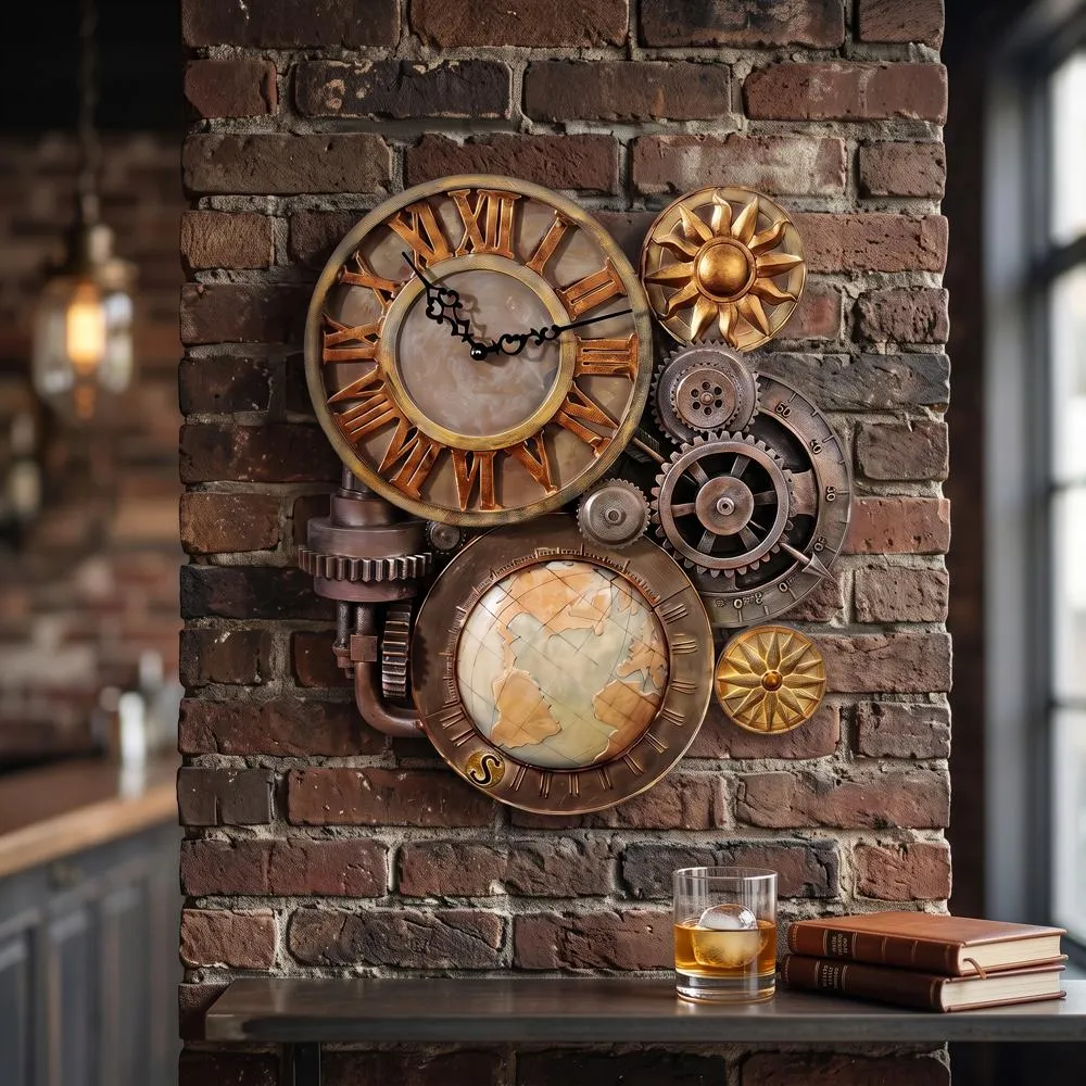 Gears of Time Sculptural Wall Clock: Medium