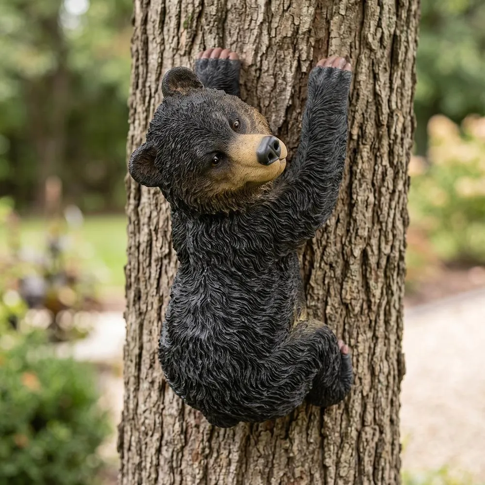 Yonva the Climbing Baby Black Bear Cub Tree Hugger Sculpture