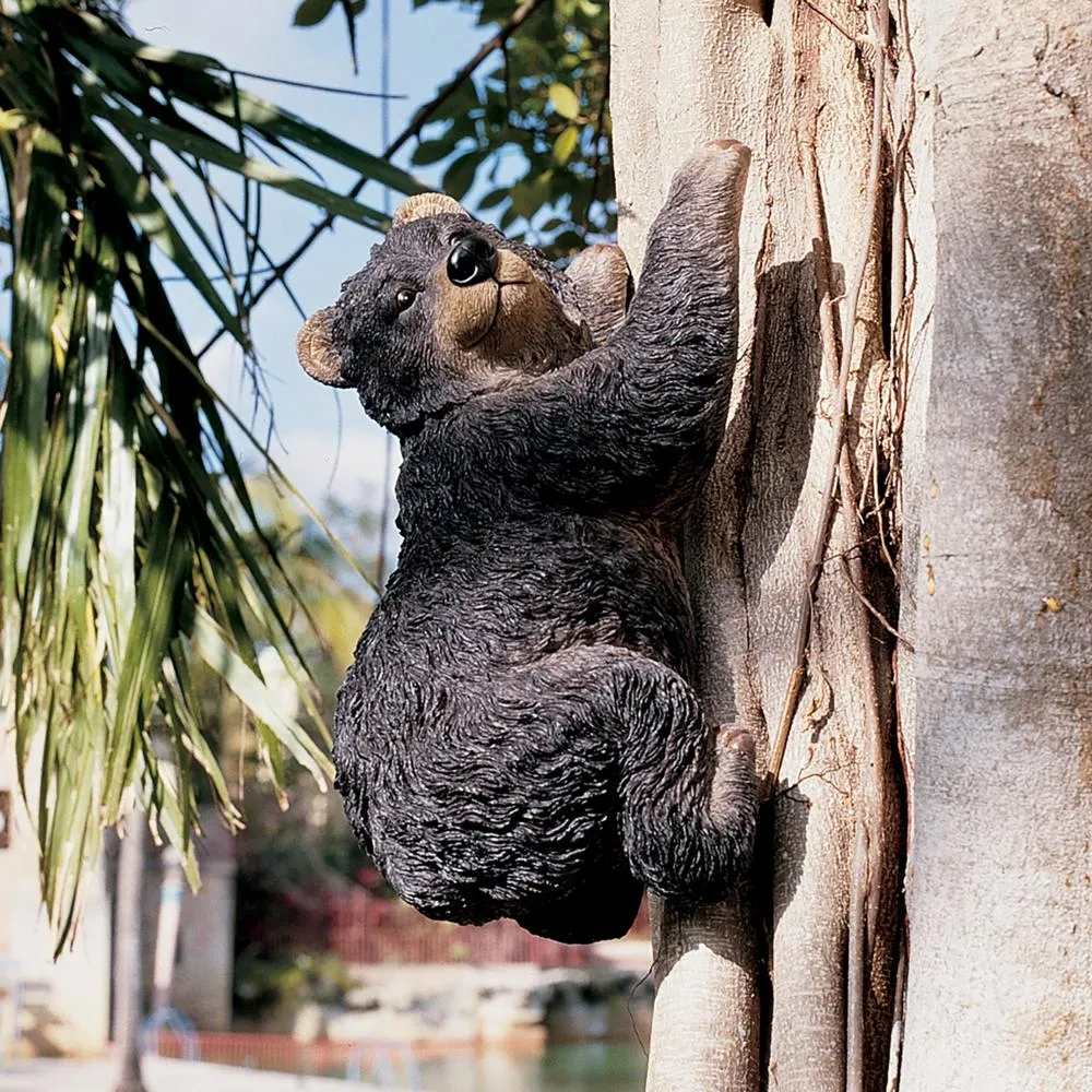 Yonva the Climbing Baby Black Bear Cub Tree Hugger Sculpture