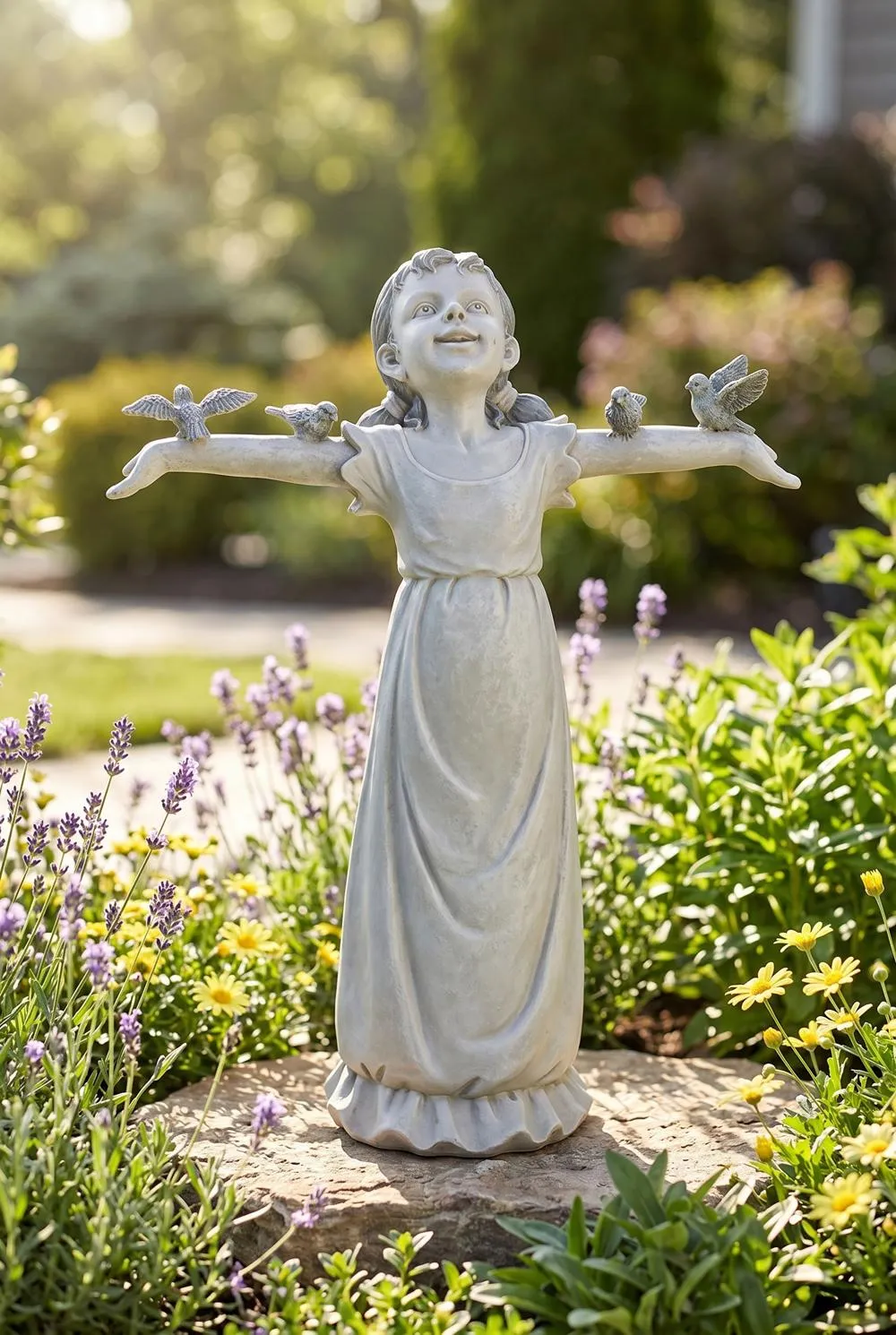 Basking in God's Glory Little Girl Statue: Medium