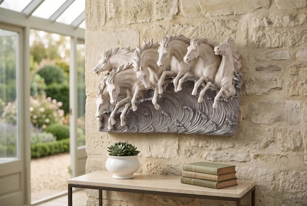 Neptune's Horses of the Sea Frieze Wall Sculpture