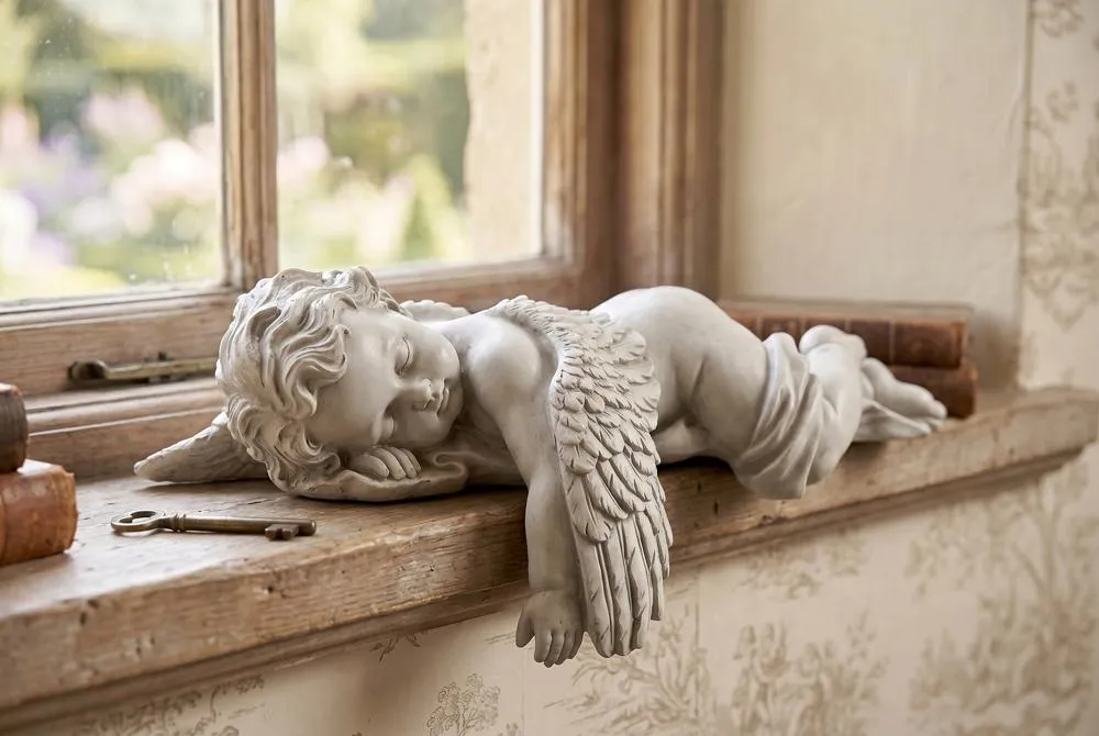 Sleepy Time Baby Angel Sitter Statue: Each