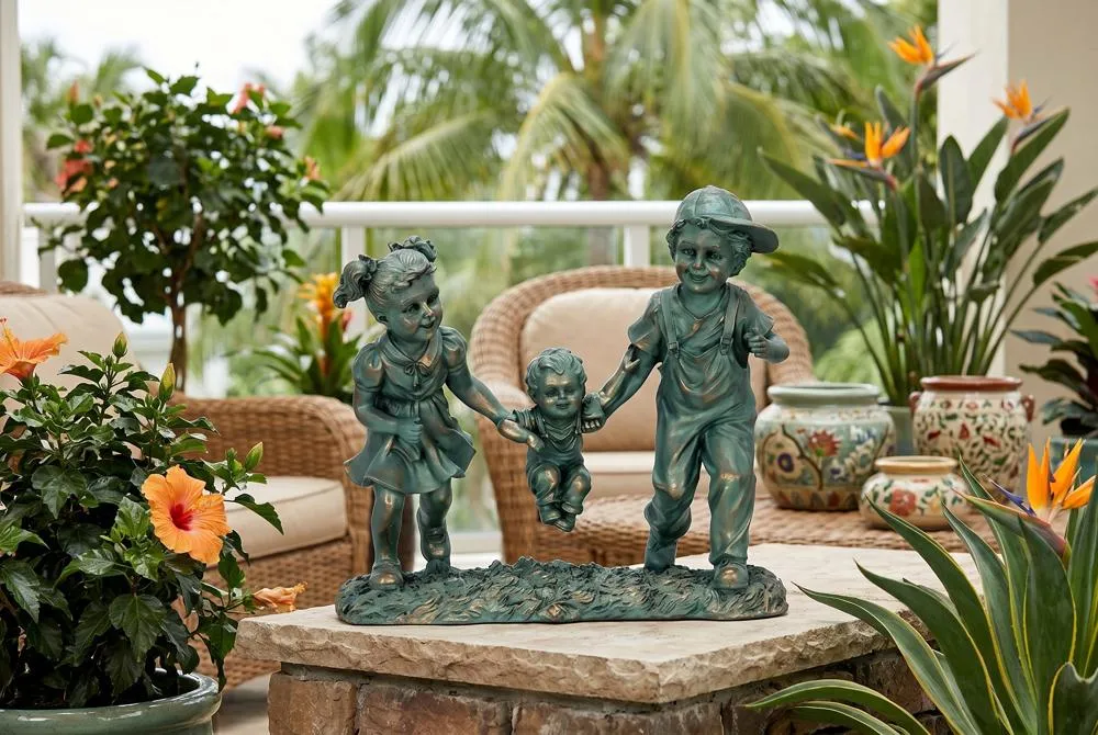 Swing Time: Children Garden Statue