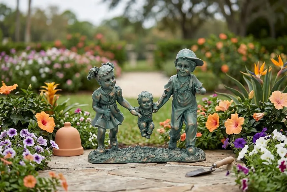 Swing Time: Children Garden Statue