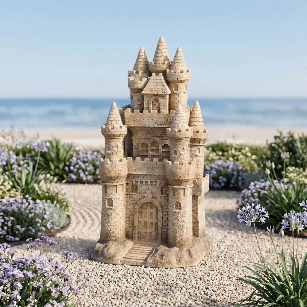 Sand Castle by the Sea Beach Statue