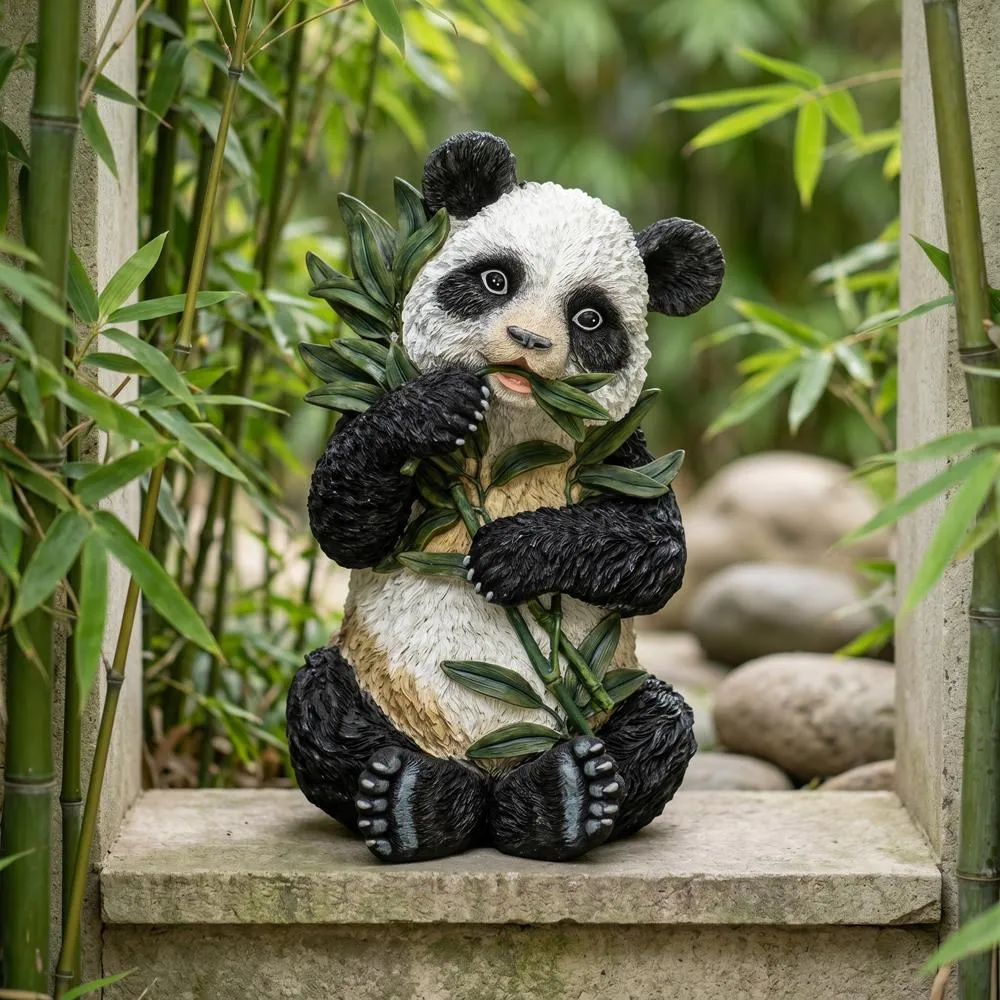 Tian Shan the Asian Panda Bear Garden Statue