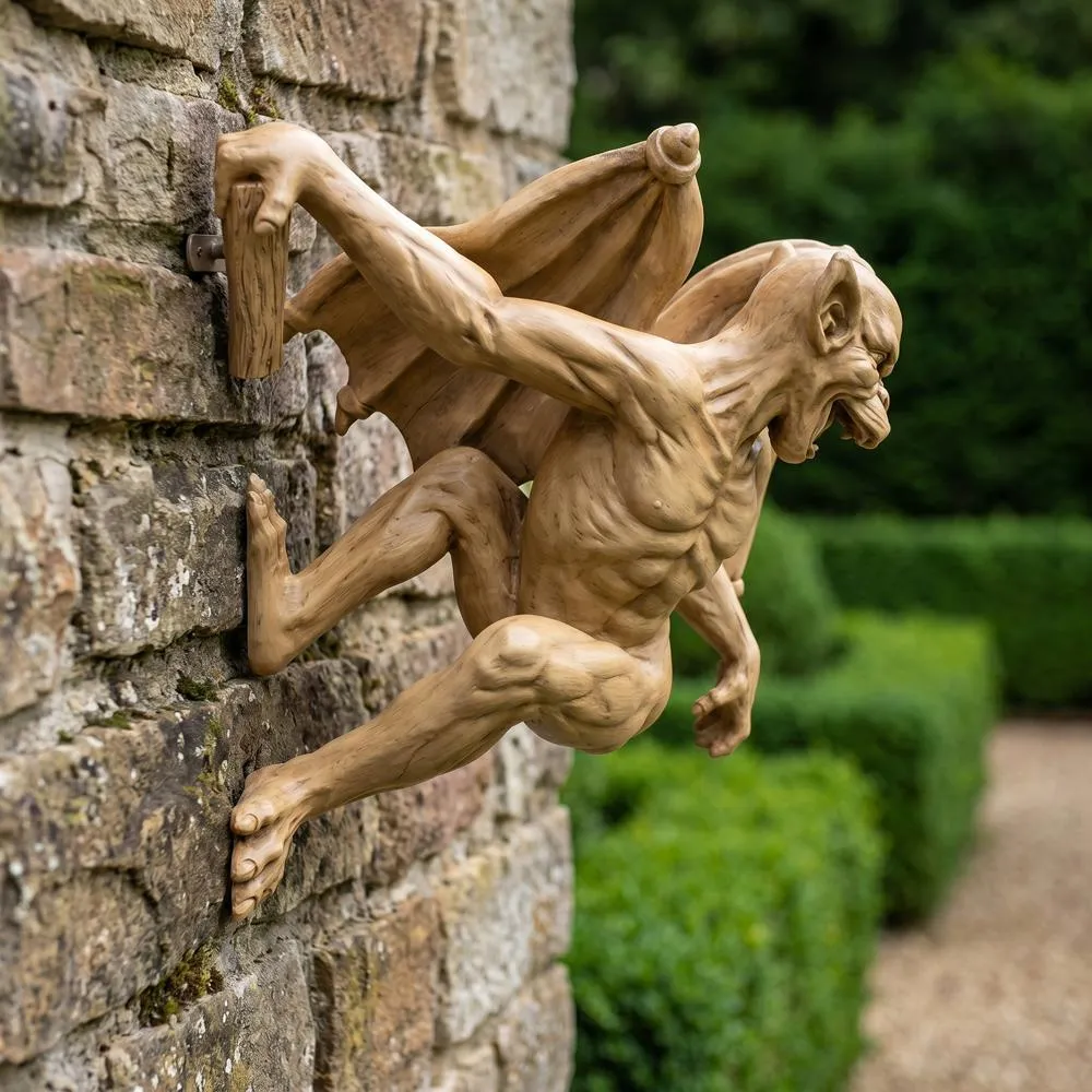 Gaston the Climbing Gothic Gargoyle Statue: Medium