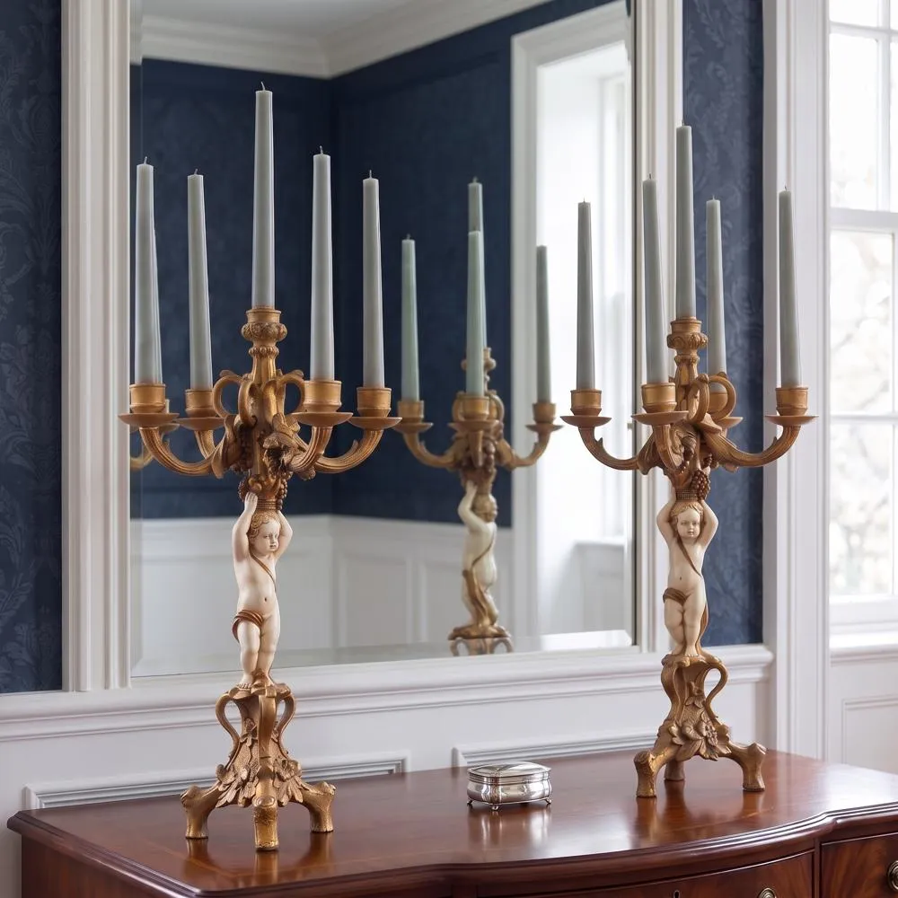 The Cherub's Harvest Candelabra Pair