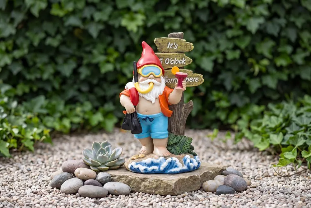 Happy Hour Tropical Garden Gnome Statue