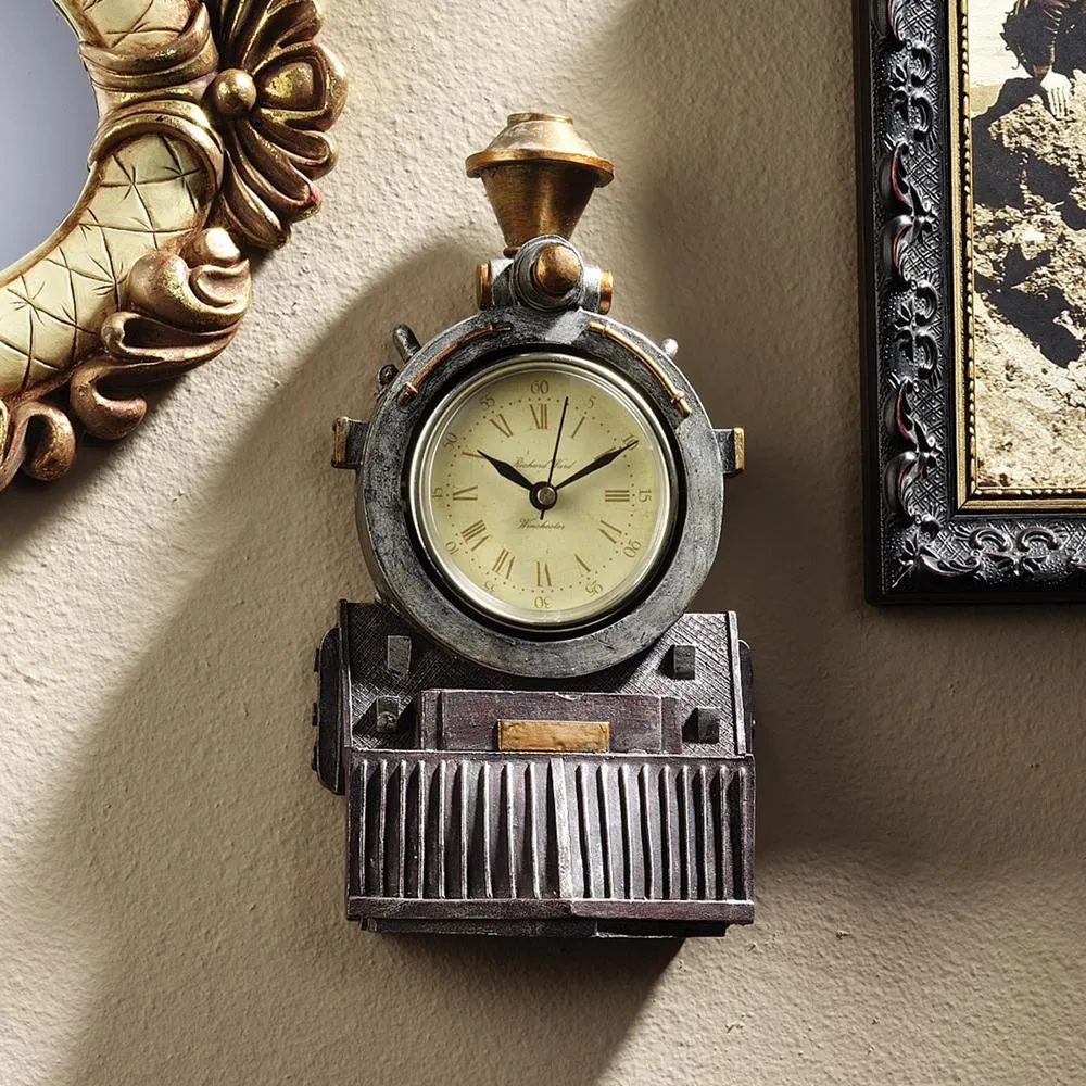 All Aboard Locomotive Train Sculptural Wall Clock