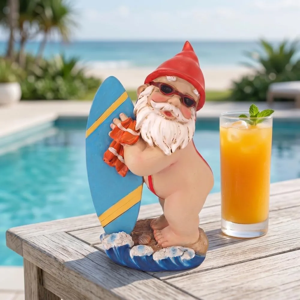 The Shredder Surfer Dude Gnome Statue
