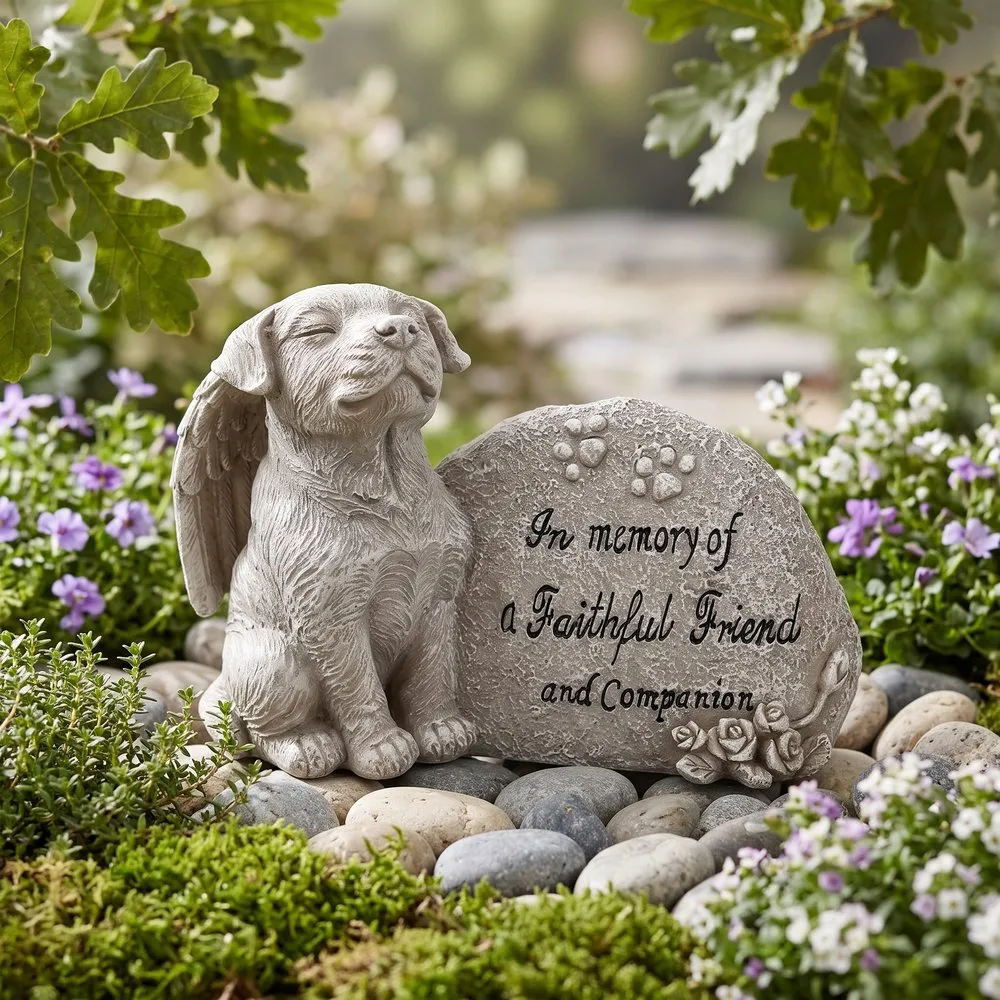 Forever in Our Hearts Memorial Dog Statue