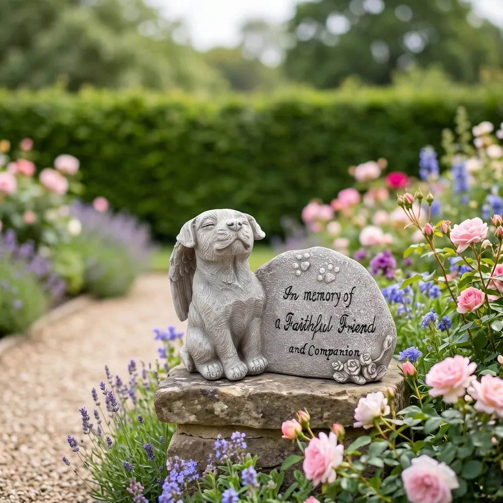 Forever in Our Hearts Memorial Dog Statue