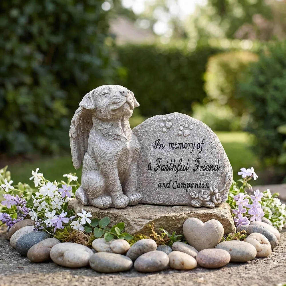 Forever in Our Hearts Memorial Dog Statue