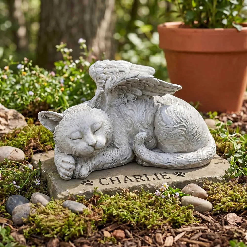 Cat Memorial Angel Pet Statue