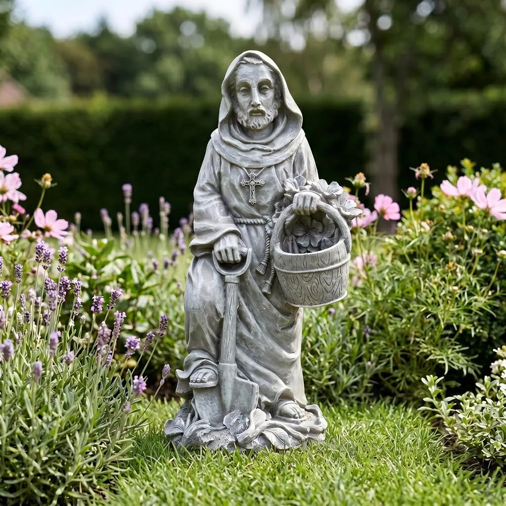 St. Fiacre the Gardener's Patron Saint Statue: Small