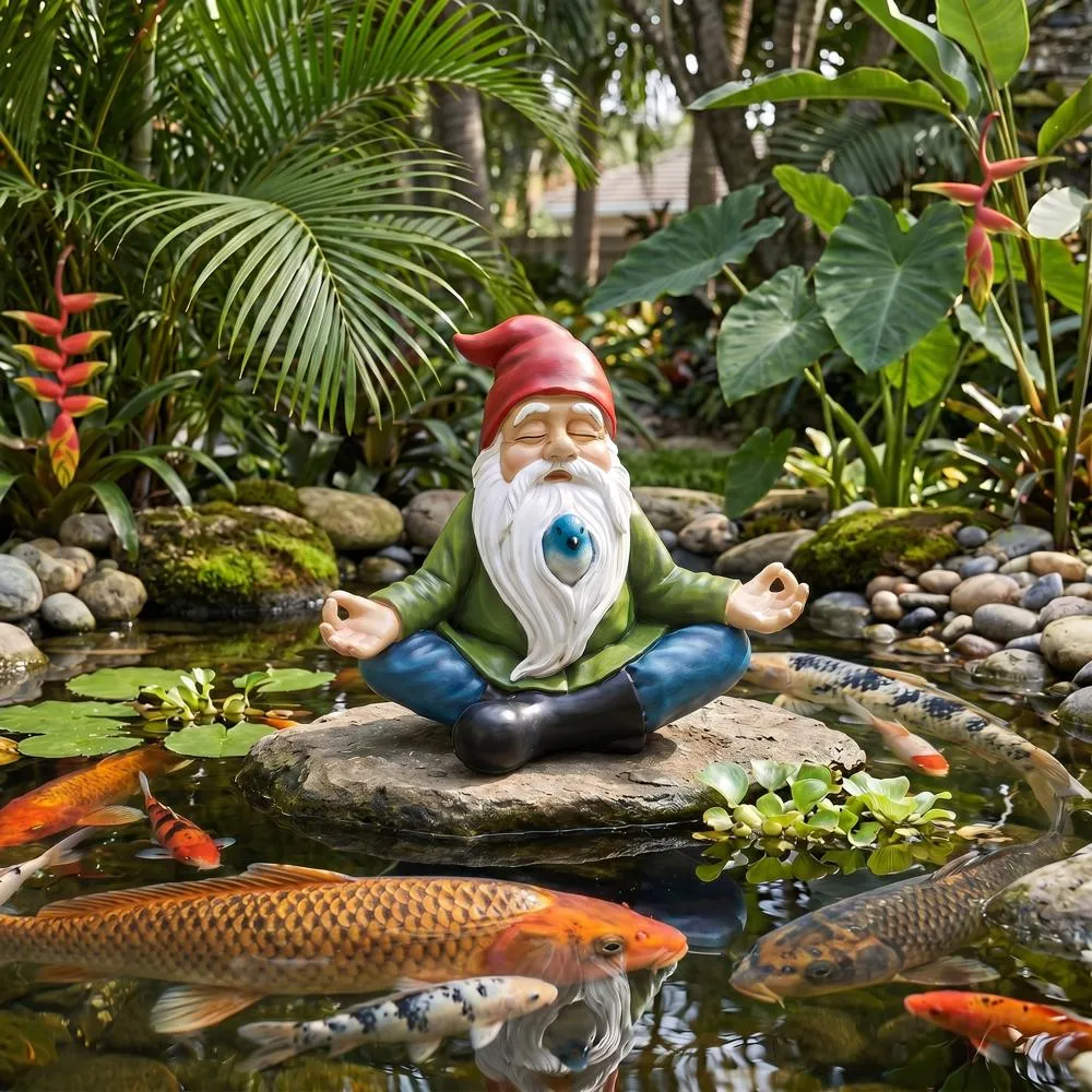 Zen Garden Gnome Statue