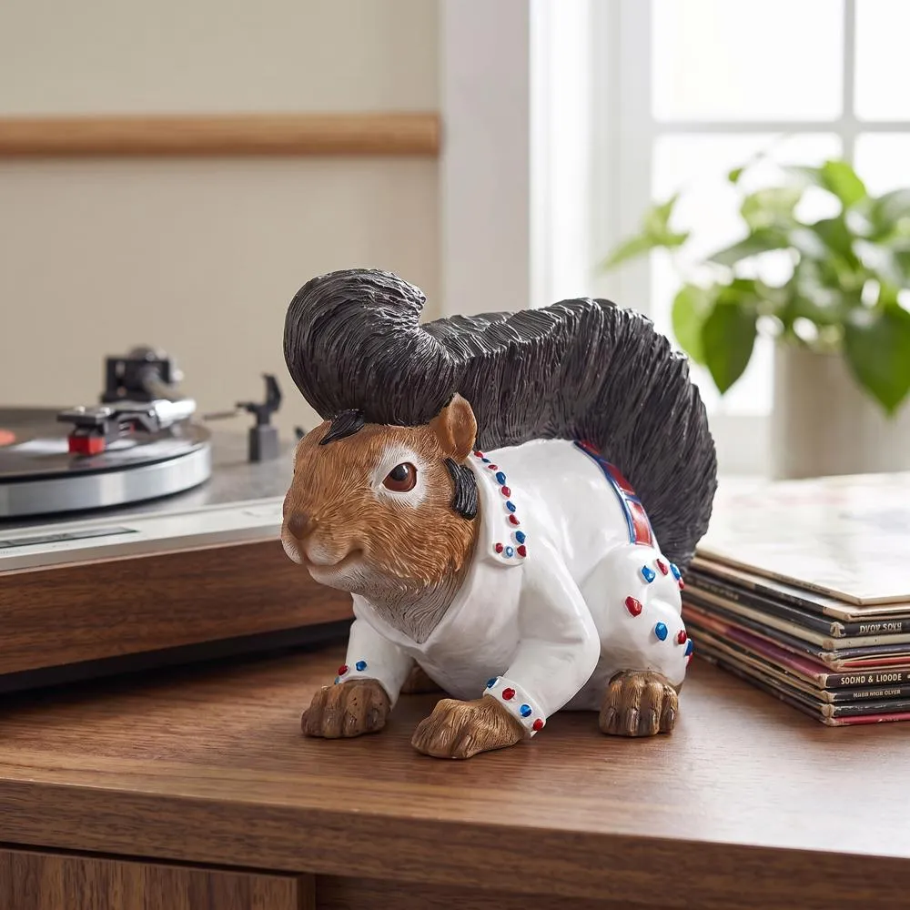 Elmer the Rock and Roll Squirrel Garden Statue