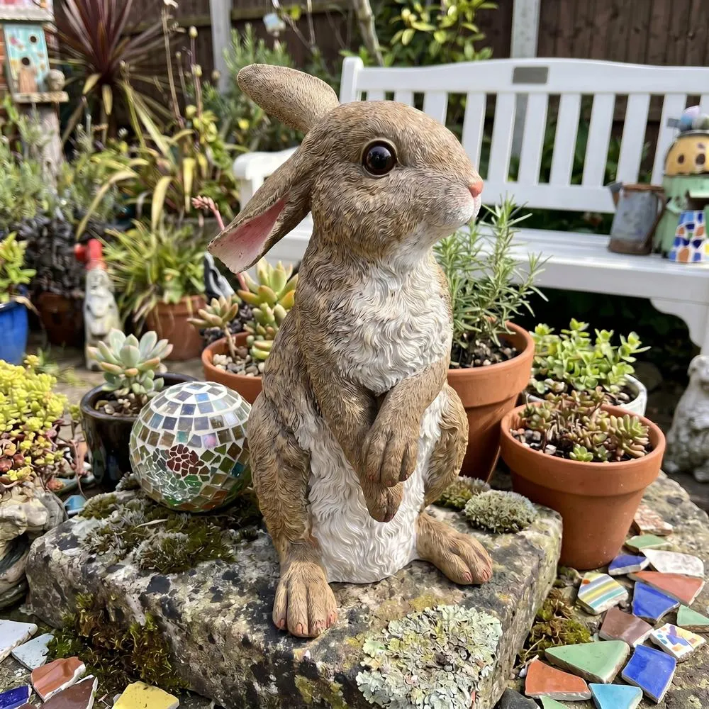 Hopper, the Bunny, Standing Garden Rabbit Statue