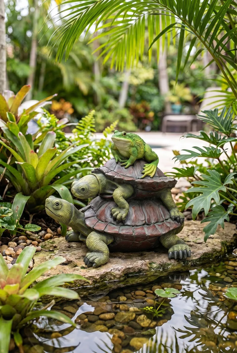 In Good Company, Frog and Turtles Statue