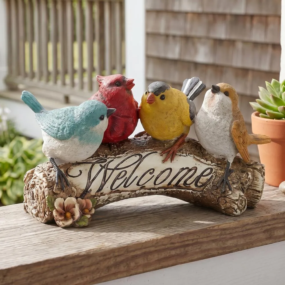 Birdy Welcome Sign Statue