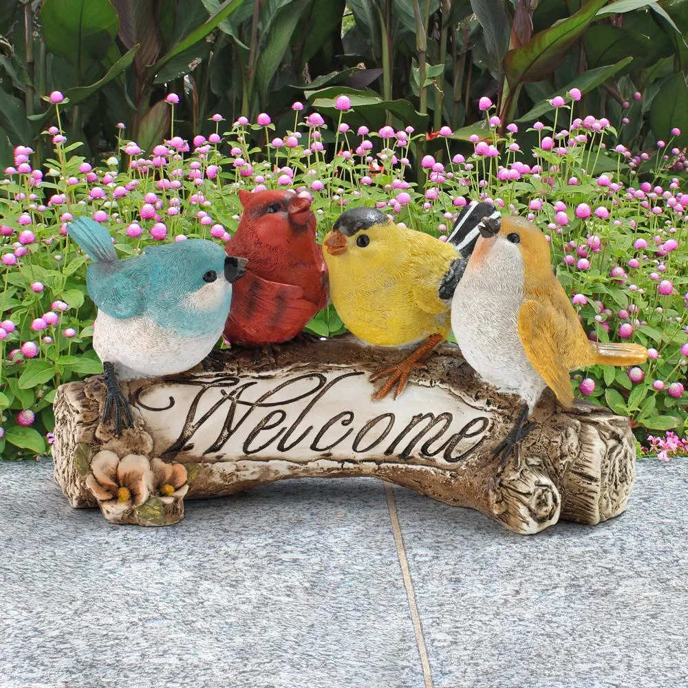 Birdy Welcome Sign Statue