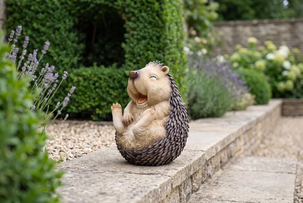 Roly-Poly Laughing Hedgehog Statue: Large