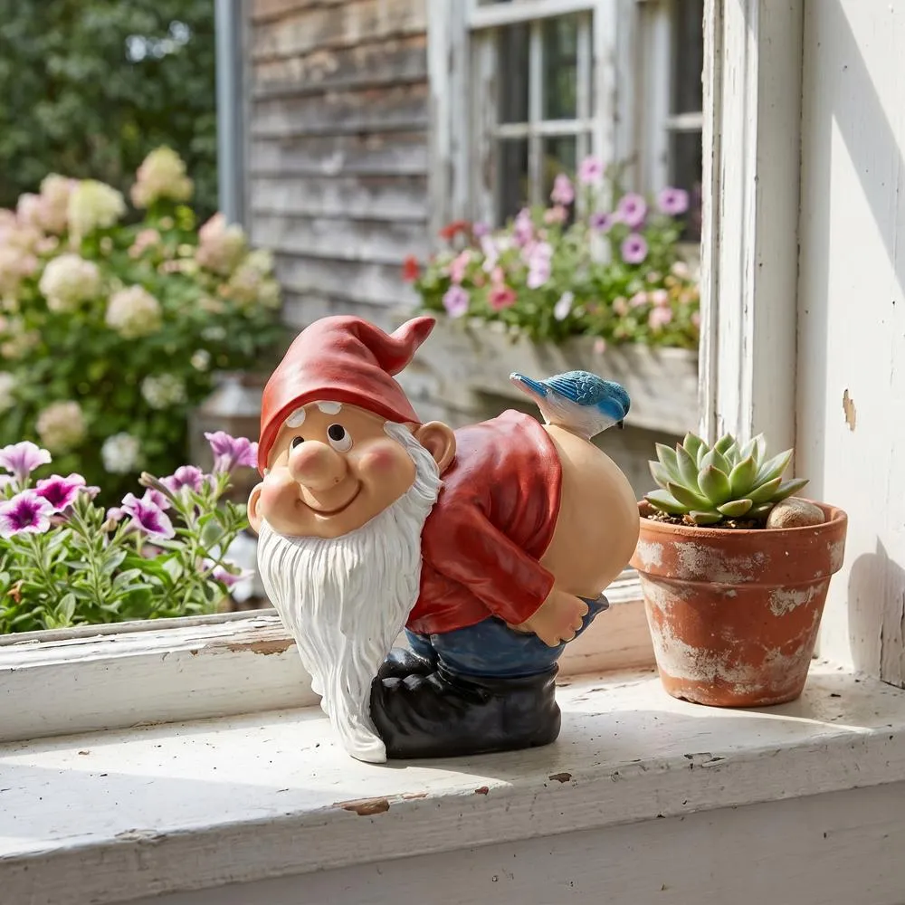 Loonie Moonie Bare Buttocks Garden Gnome Statue: Medium